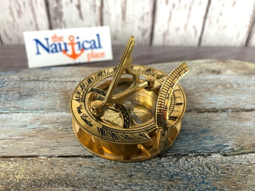 Brass sundial compass - brass,