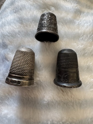 Silver hallmarked thimbles - hallmarked,
