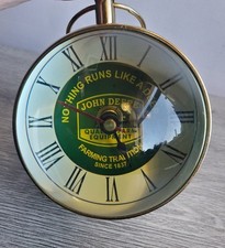 John Deere Gold Domed Glass Large Clock Pocketwatch Style Paperweight