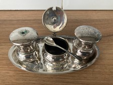 silver plated 3 piece cruet
