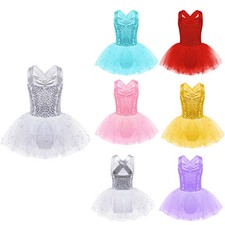 Girls Sequins Ballet Mesh Tutu