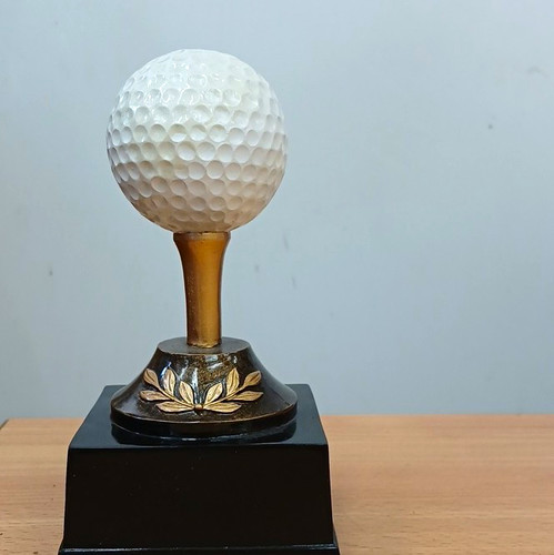 Golf trophy award with - golf, white