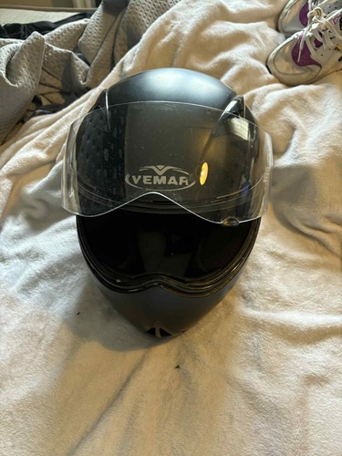 Vemar black motorcycle helmet - black,