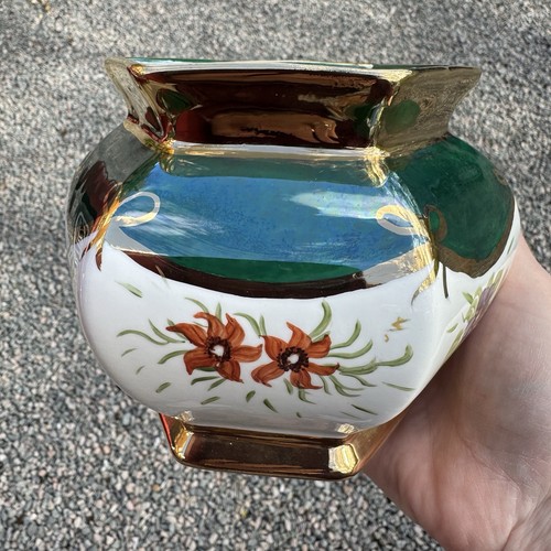 Vintage floral gilt green - gilt,
