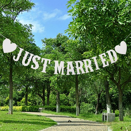 Just married flag - married, wedding