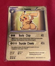 Thicc Thick Pikachu Solid Metal Card Shiny Holo Custom Card