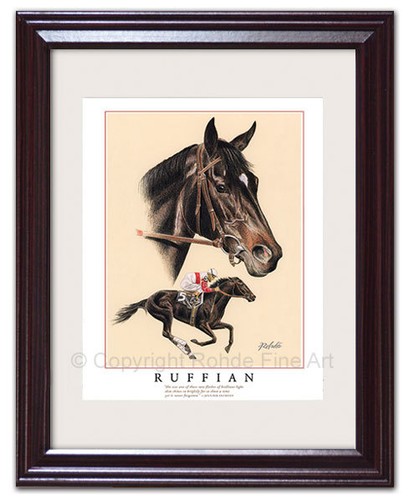Ruffian framed horse racing - horse,
