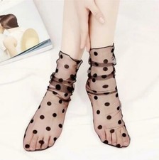 Women Mesh Fishnet Lace Ruffle