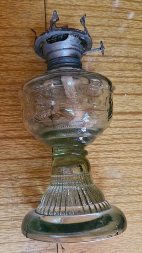 Vintage glass oil lamp - oil,