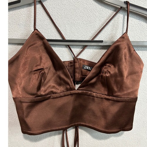 Zara crop top womens brown - zara,