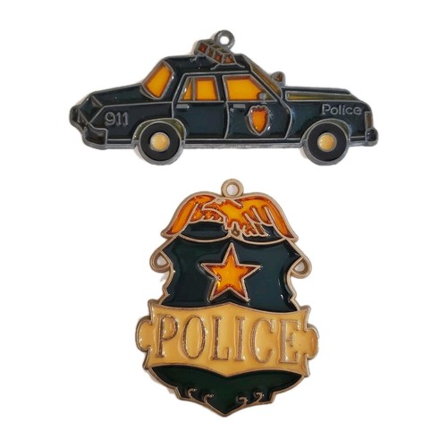 Vintage police stained glass - vintage,