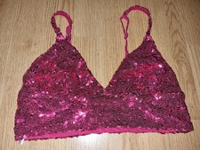 Gorgeous pink Sequin PRIMARK wirefree bralette Bra Size 12 14