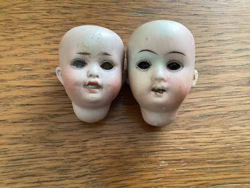 Antique bisque dolls heads - bisque,