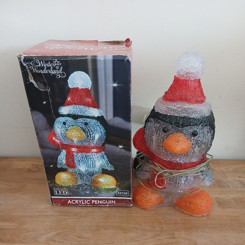 Acrylic christmas penguin - acrylic,