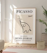 Pablo Picasso Elephant Print, Minimalist Modern Art Poster, Contemporary Art