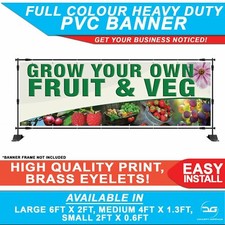 Grow Your Own Fruit & Veg Garden Centre Retail Farm Shop PVC Banner Sign
