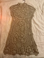 Wool Open Knit Flower  Dress
