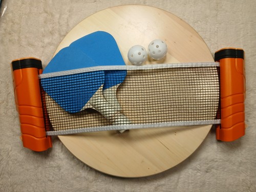 Table tennis net and - table, post