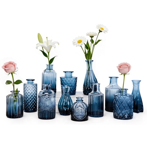 Vintage glass bud vases - vintage,