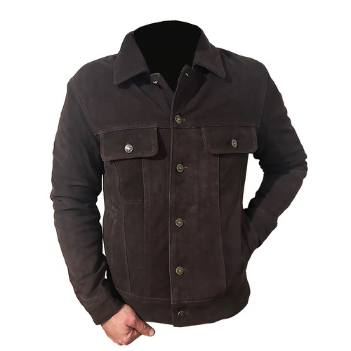 Men brown biker leather - biker,
