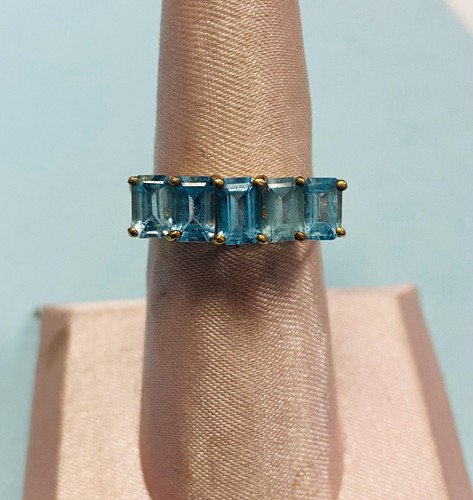 Aquamarine 10k gold vintage - gold,