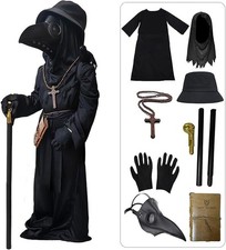 Plague Doctor Costume for Kids, Funny Scary Halloween Costumes for Boys UK