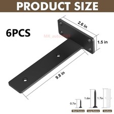 6x Floating Shelf Brackets