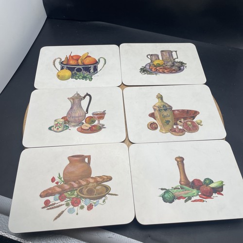 Vintage melamine table mats - vintage, x6