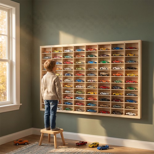 Grids wooden display case - 80,