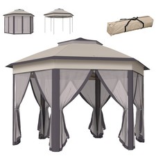 Outsunny 3x4m hexagon gazebo - outsunny,
