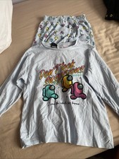 Zara 8-9 Years 130cm Long Sleeves Blue Pajama Set