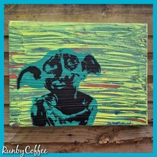 Dobby Harry Potter OOAK Handmade painting  canvas wall art stencil gift