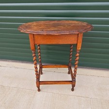 Antique oak hall table barley - hall,