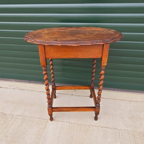 Antique oak hall - table, barley