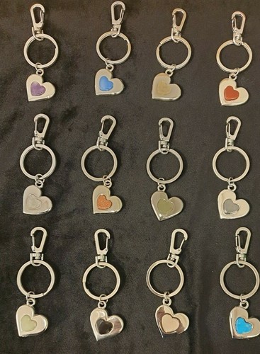 Heart shaped gemstone keyrings - shaped,
