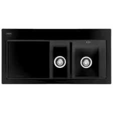 Franke Mythos 1.5 Bowl Gloss Black Ceramic Kitchen Sink MTK651 LHD