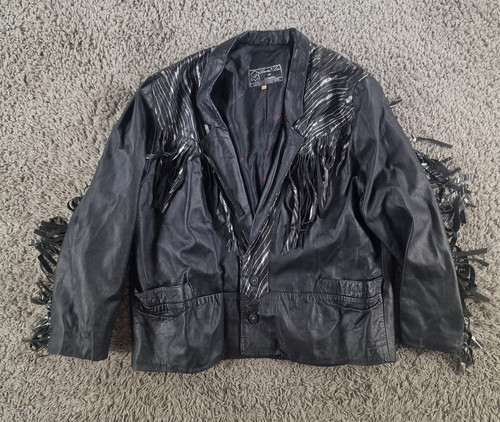 Leather line jacket mens - line,