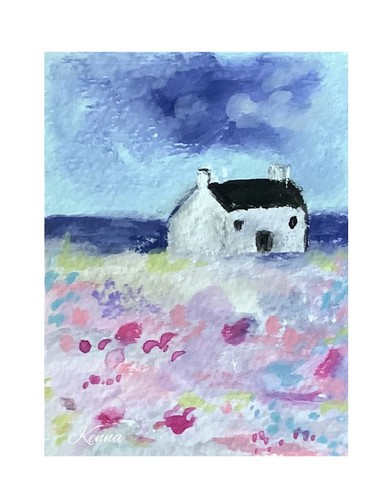 Aceo gouache painting - gouache, kenna