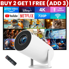 5G 4K Projector Smart HD LED WiFi Bluetooth HDMI USB Android Office Home Theater