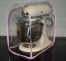 Food Mixer dust Cover Kitchenaid or Kenwood KMix Pale Pink edge vinyl COVER ONLY