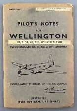 VICKERS WELLINGTON PILOTS NOTES VINTAGE ORIGINAL 1944 USED RAF PILOT'S