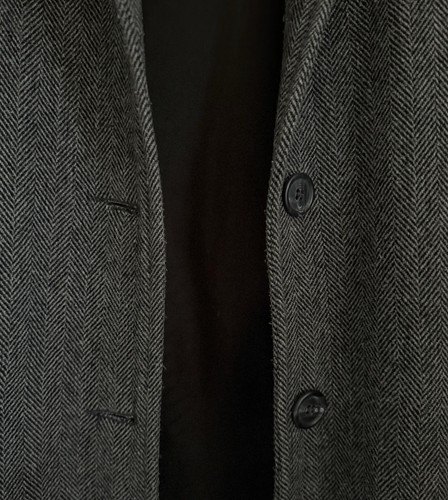 Vintage herringbone coat grey - herringbone,