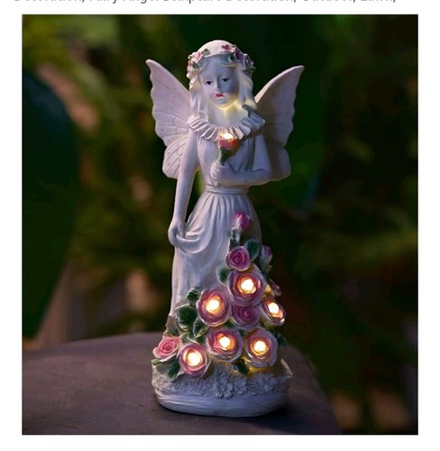 Solar angel garden - garden, statue