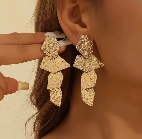 Large statement earrings metal - earrings,