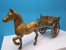 Solid Brass Horse & Carriage
