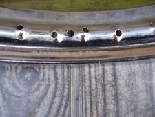 Vintage Takasago Chrome Wheel Rim 1.85x18  36Hole New Old Stock Shop Soiled