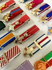 BRITISH ORDERS&DEC,WW1&WW2,CAMPAIGN,JUBILEE, LS&GC,NATO MINI COURTMOUNTED MEDALS