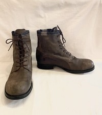 New G Star Raw Dark Brown Leather Denim boots UK 12, US 13, EU 46 Ankle, Chukka