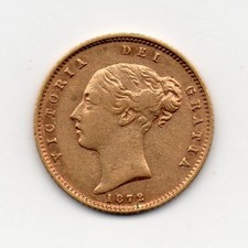 1872 Gold Half Sovereign