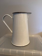 Large vintage enamel jug - large, white